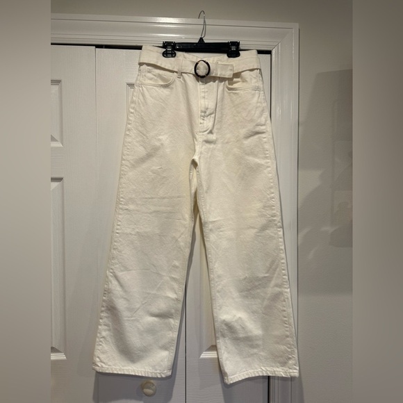 Reformation Wilder Belted High Rise Wide Leg Cropped Jeans - Picture 4 of 9